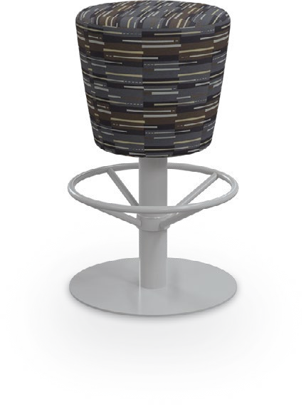 Urdu Stool — Round – 30". Configuration verified; upholstery/finish representative.