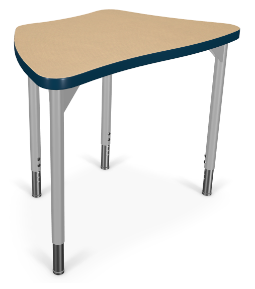 Hierarchy Creator Desks — Octagonal Trapezoid. Shape verified from retailer product page; finish, leg color and height setting representative.