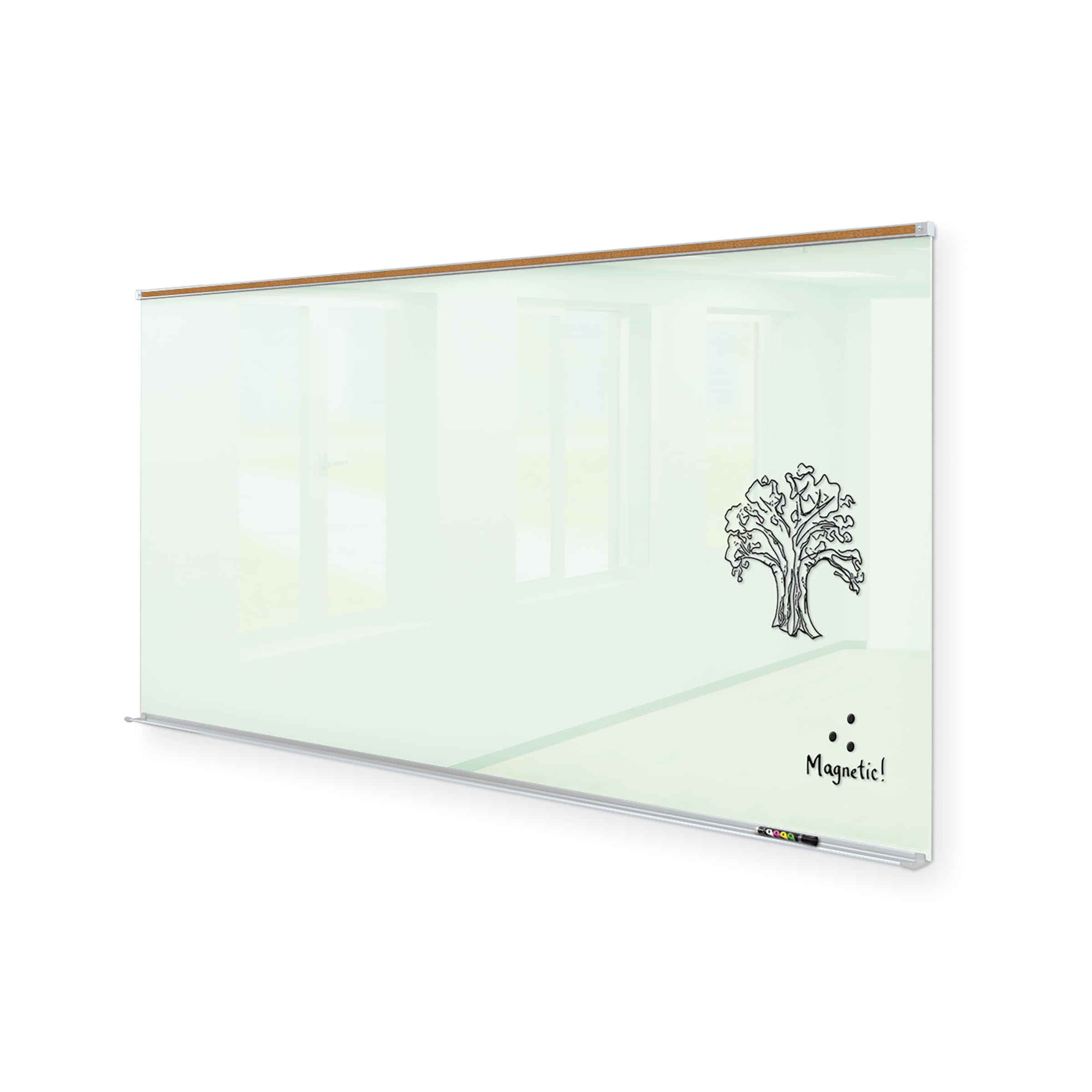 MooreCo Liso Classroom Series Glass Wall. Representative product-family image; size, color and configuration depend on selection.