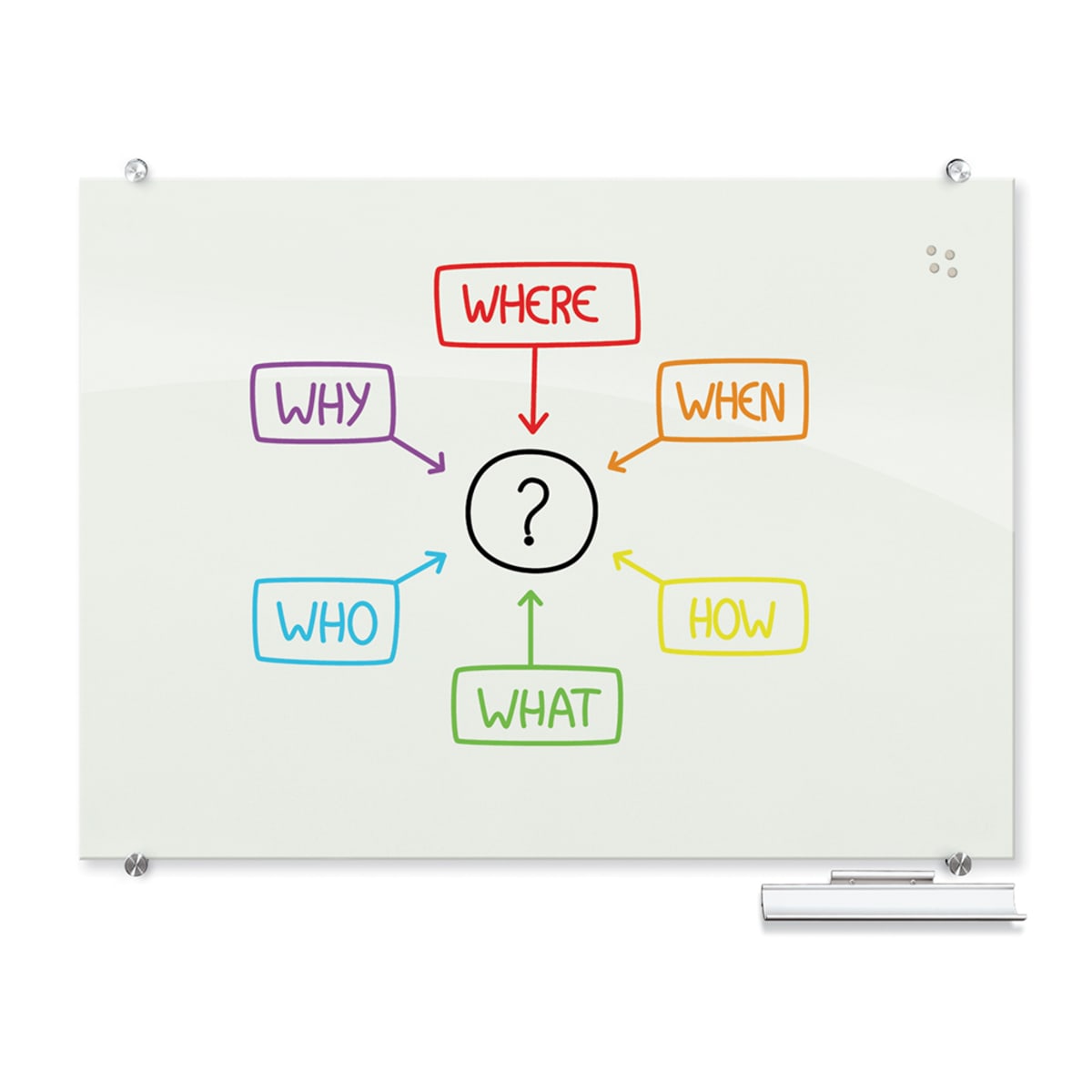 MooreCo Visionary Magnetic Glass Dry Erase Markerboard. Representative product-family image; size, color and configuration depend on selection.
