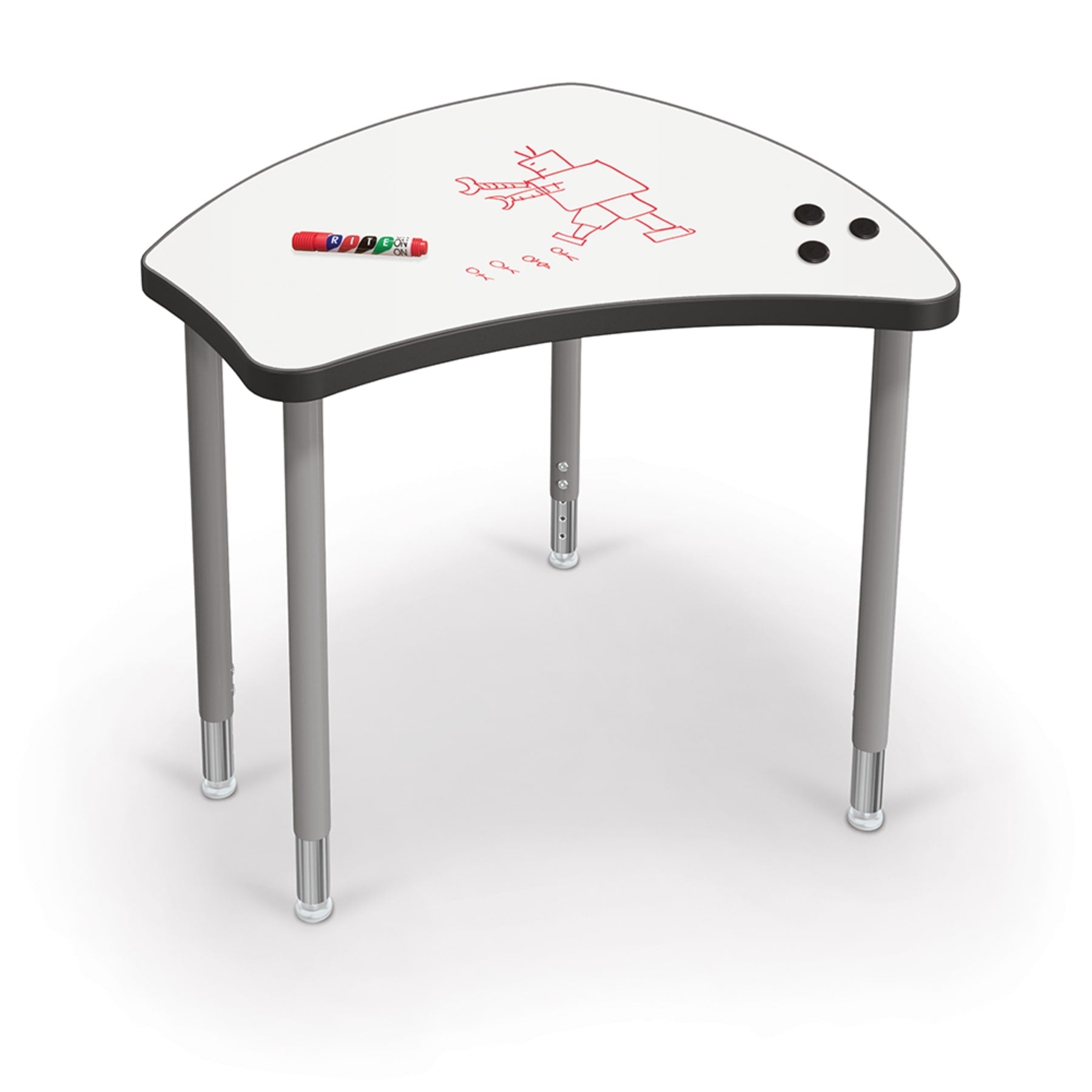 MooreCo Hierarchy Shapes Desk + Porcelain Steel Top. Representative product-family image; size, color and configuration depend on selection.