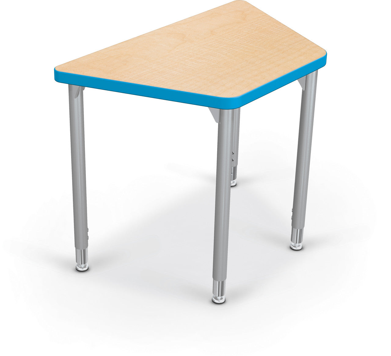 Hierarchy Snap Desk — Hexagonal Trapezoid. Hexagonal trapezoid shape verified; finish and height setting representative.