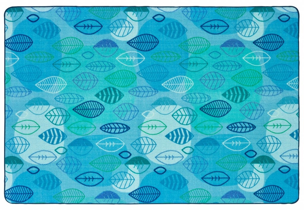 Peaceful Spaces Leaf Rug Blue — SKU 60314