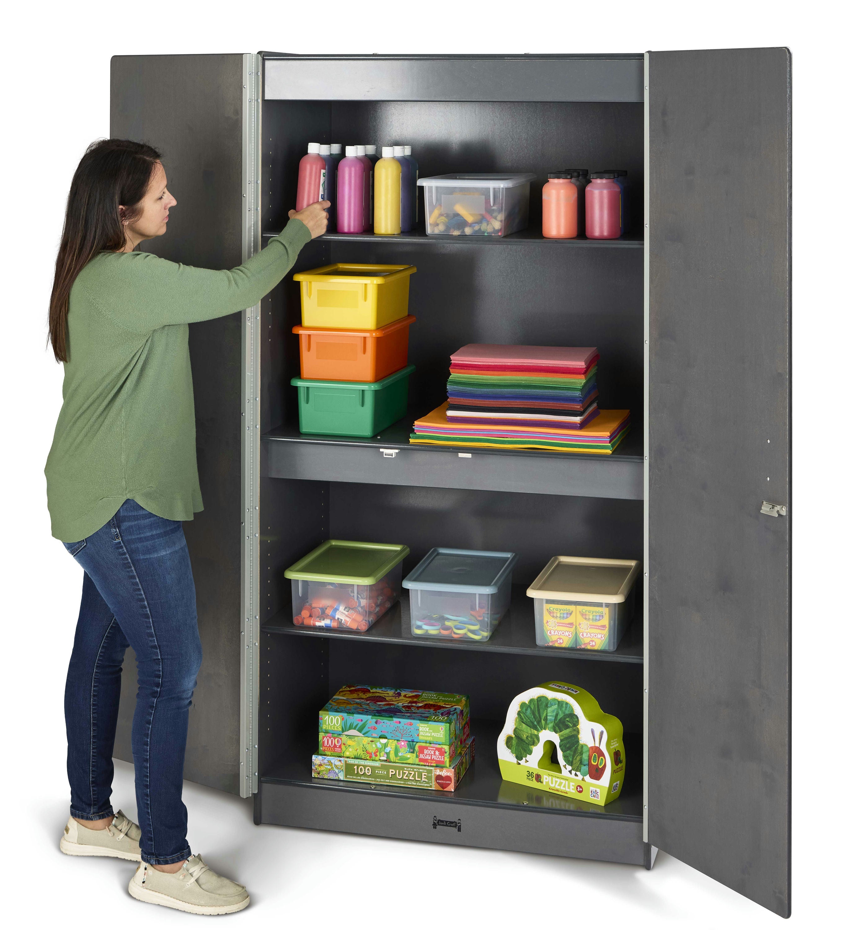 Jonti-Craft® Gray Classroom Teacher Storage Cabinet