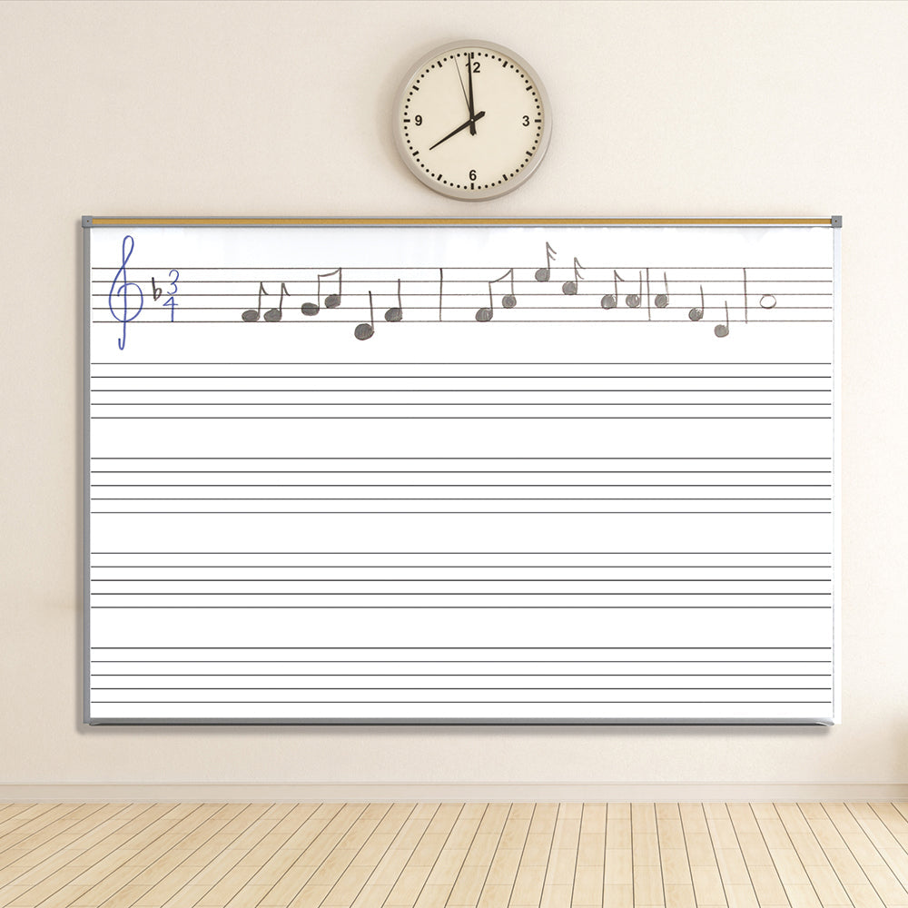 Music Line Porcelain Steel Whiteboard – Deluxe Aluminum Trim