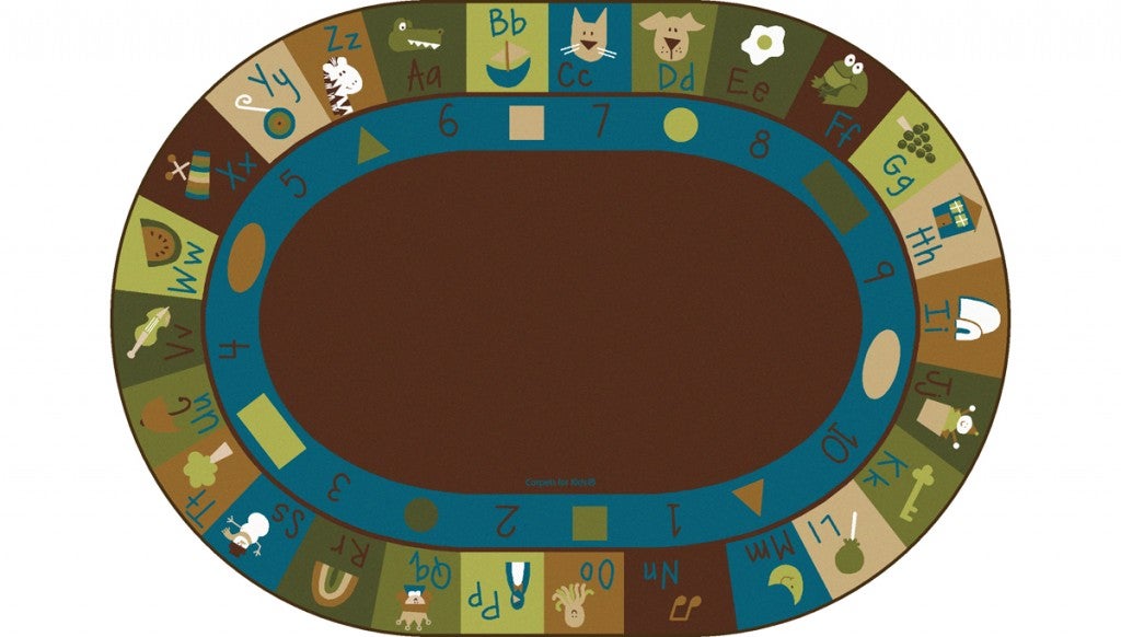 Learning Blocks Carpet Oval Nature Colors — SKU 37708