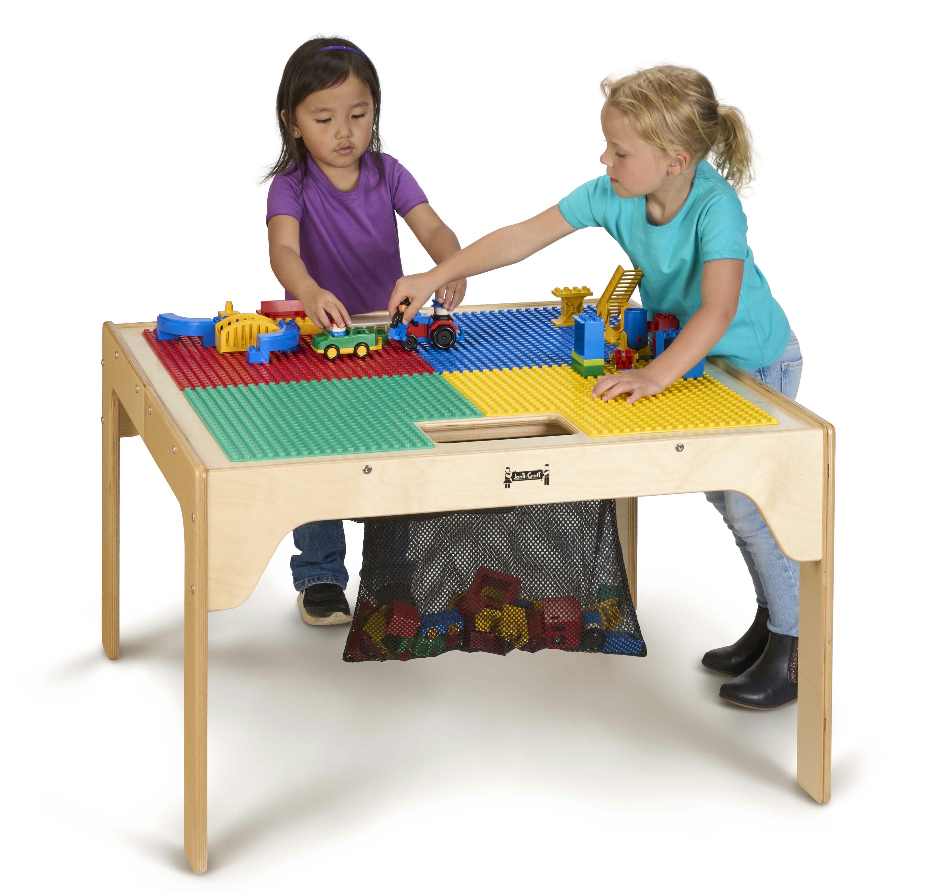 Jonti-Craft® Kids DUPLO® Compatible Wood Tall Dual Storage Table