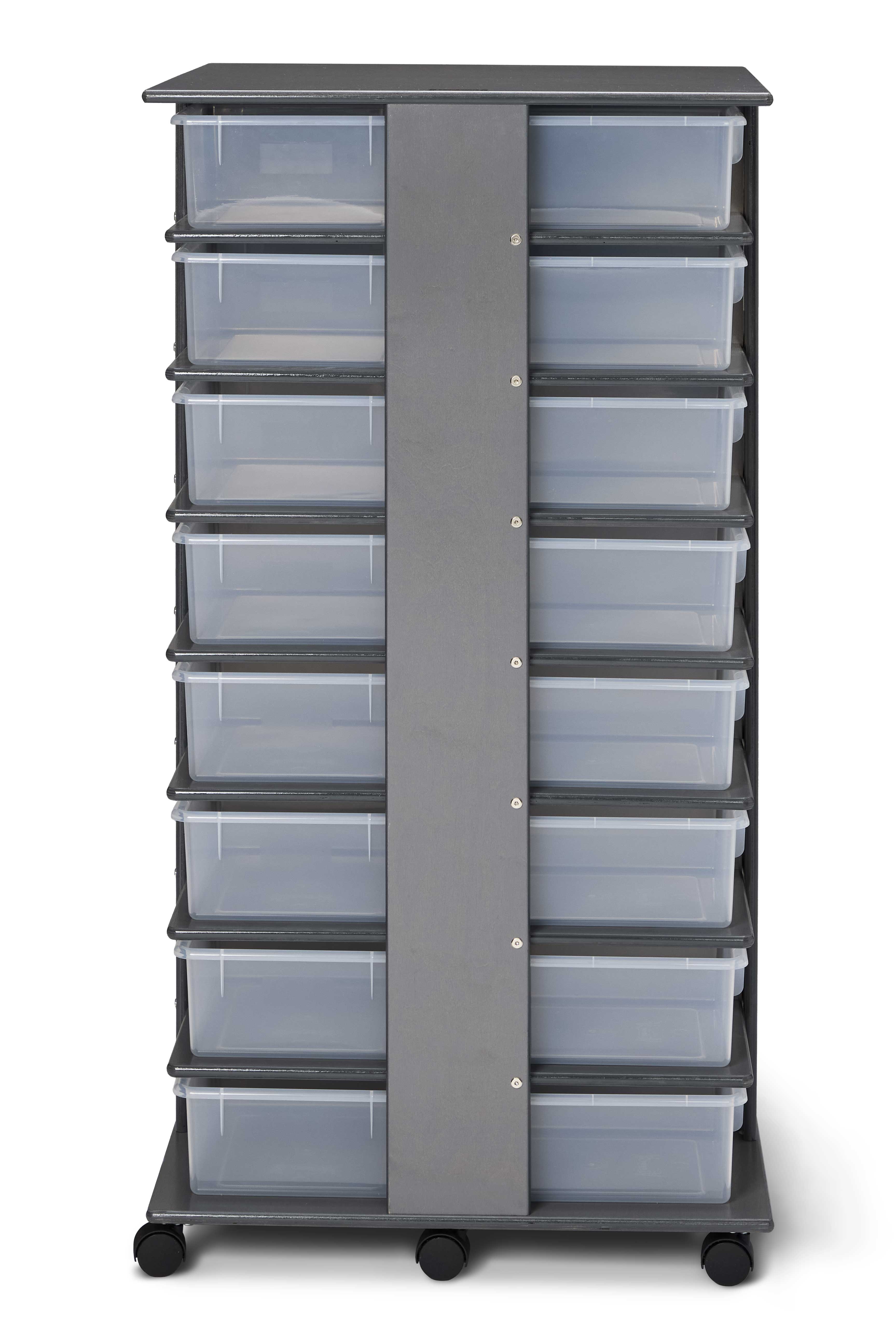 Jonti-Craft® 32 Tub Wooden Gray Mobile Storage Tower