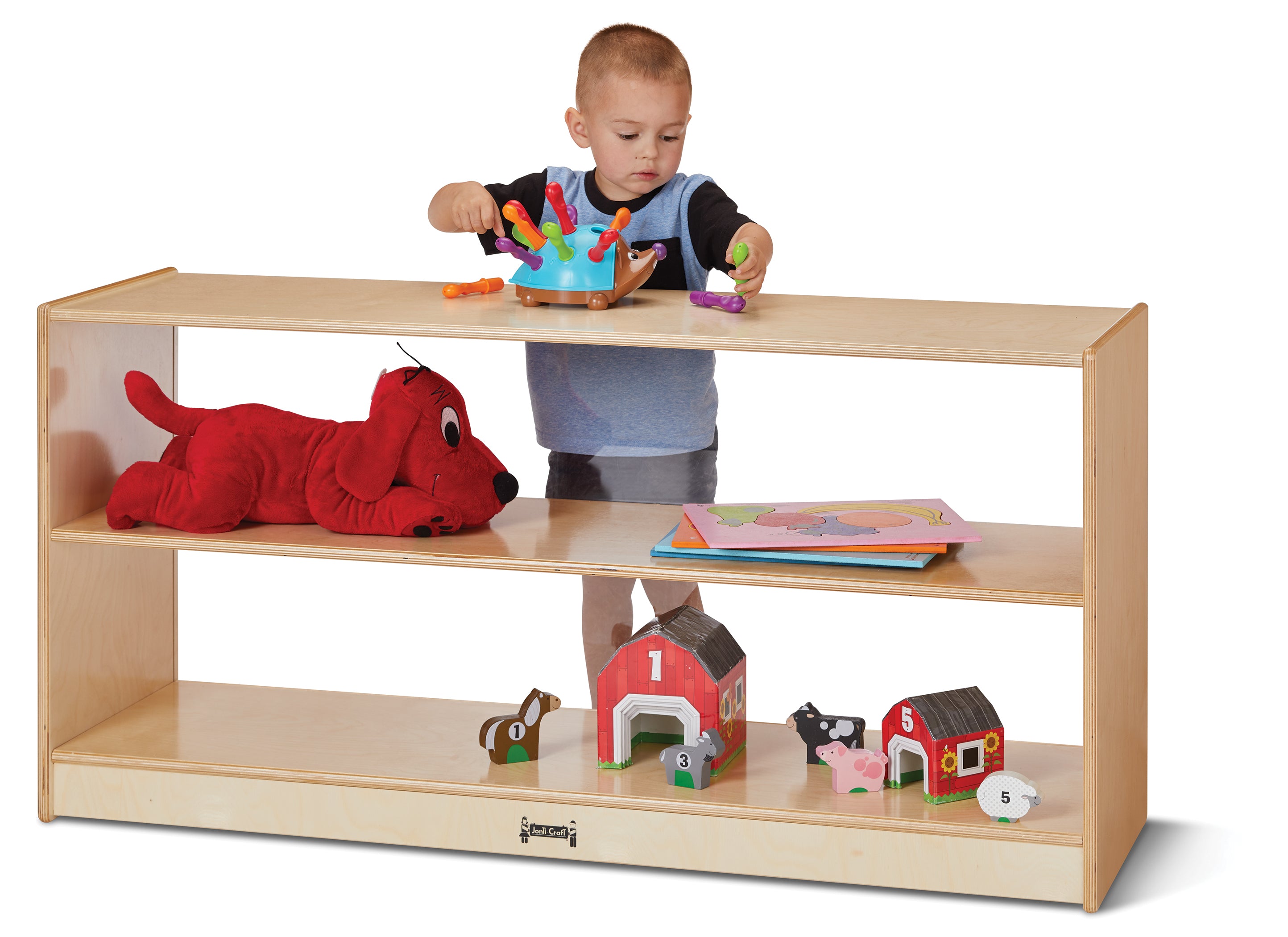 Jonti-Craft® Toddler Fixed Straight-Shelf with See-Thru Back