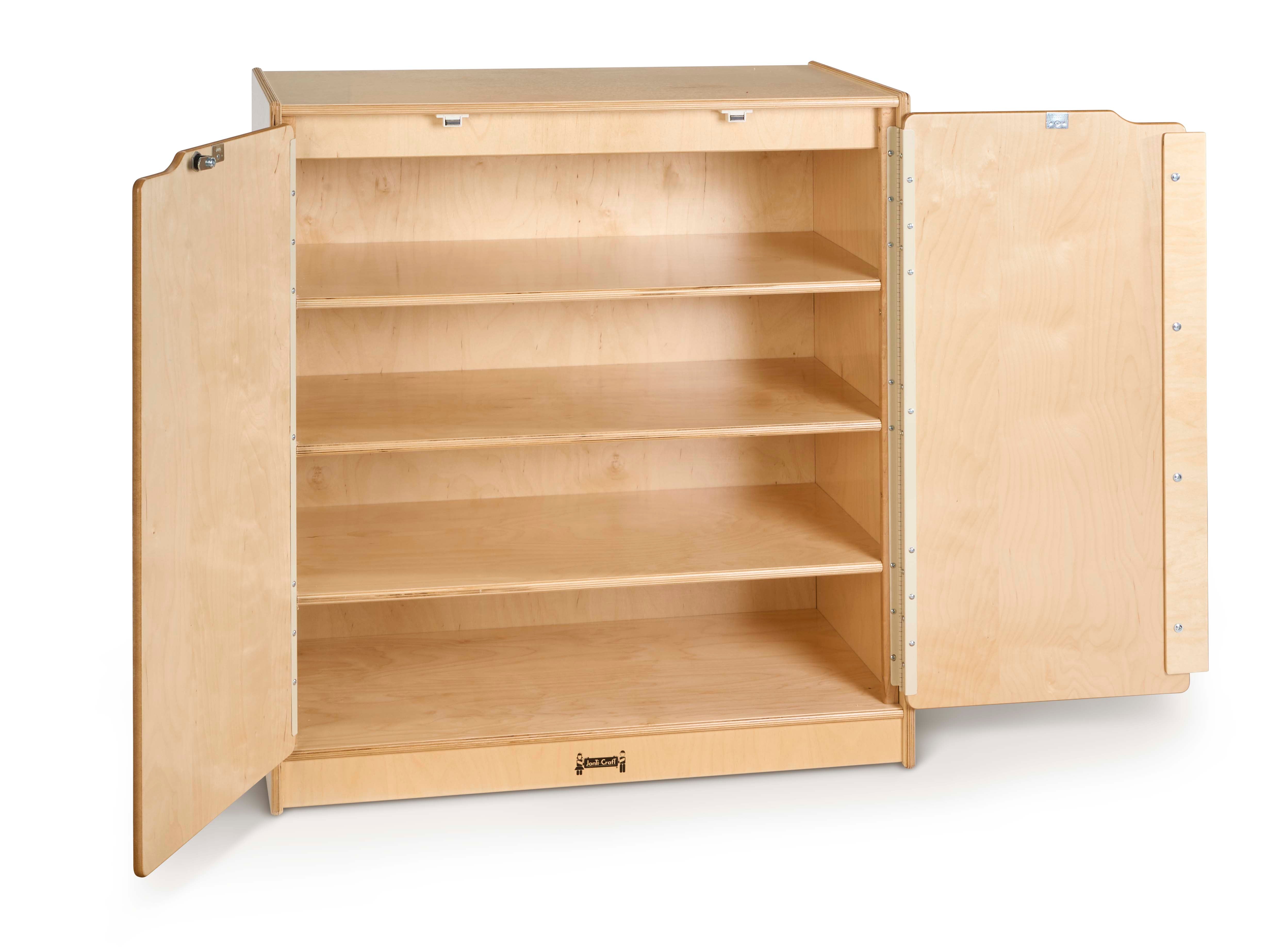 Jonti-Craft® Small Lockable Wooden Storage Cabinet With Doors and Shelves